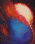 Blauer Komet,  Acryl auf Leinwand,   80x100cm