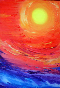 Lichtwelle,  Acryl auf Leinwand,   70 x 90 cm
